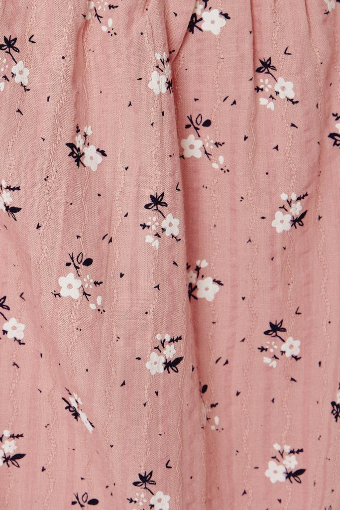 G11065-INDIAN PINK Square Neck Tie Front Top Front Detail