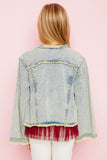 G2148 FADED DENIM Bell Sleeved Denim Jacket Back