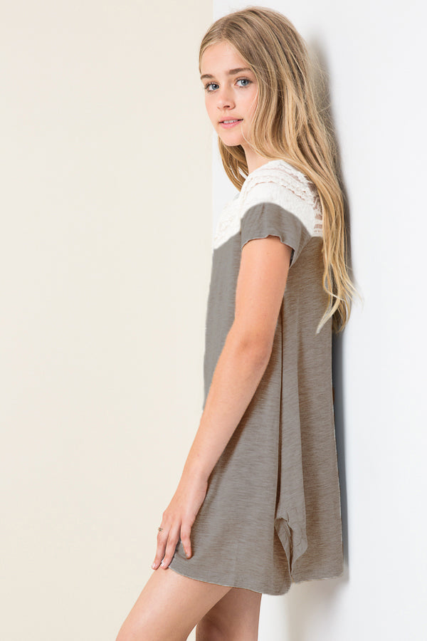 Girls Jersey Lace Dress | Cute Girls' Clothes Girls Jersey Lace Dress | Cute Girls' Clothes