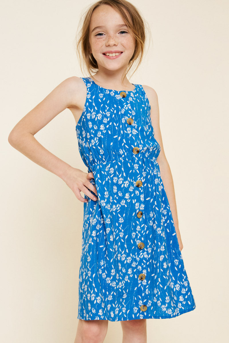 Girls' Floral Button Down Spring Dresses
