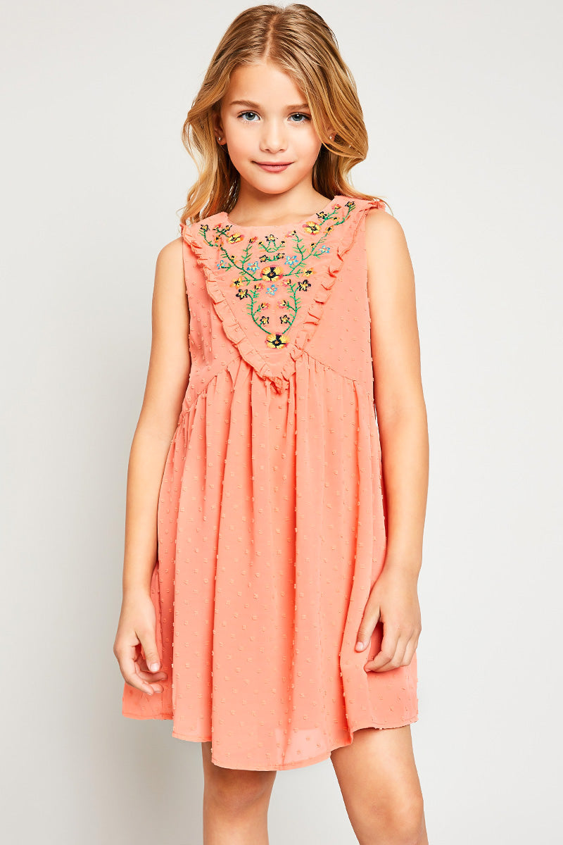 Bohemian Flower Embroidered Swing Dress Bohemian Flower Embroidered Swing Dress