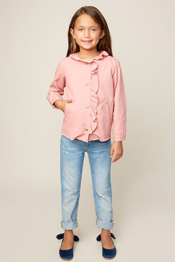 G6099 MUSTARD Candy Poplin Jacket Alternate Angle