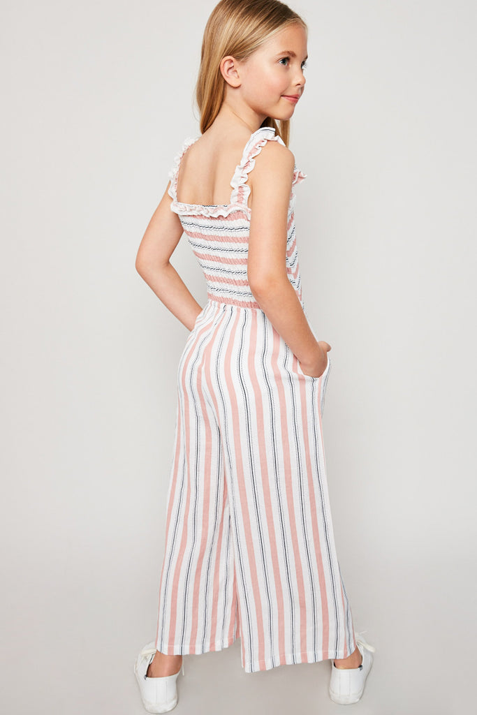 G6152 PINK Striped Palazzo Jumper Back