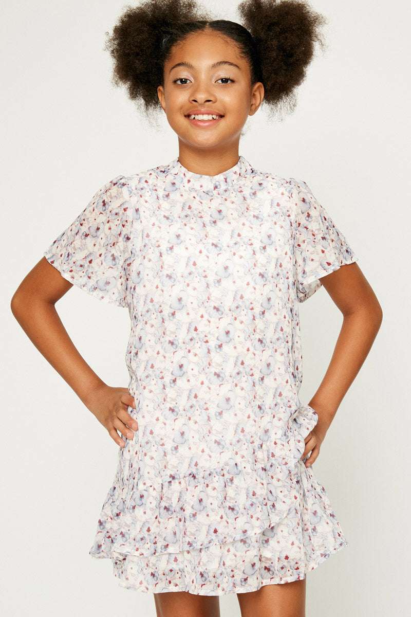 Floral Ruffle Mini Dress|Cute Girls' Clothes