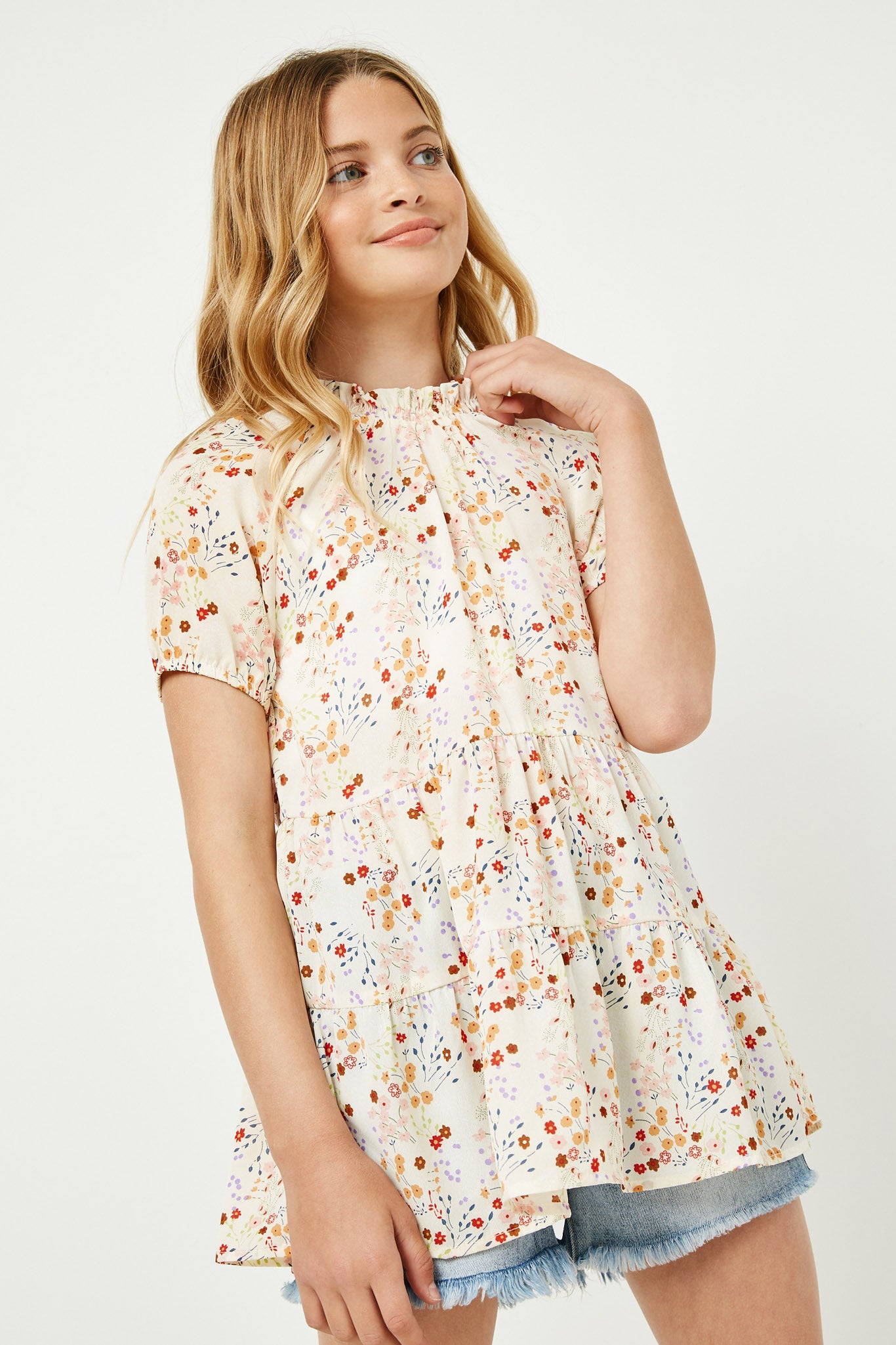 Girls Tiered Floral Dress