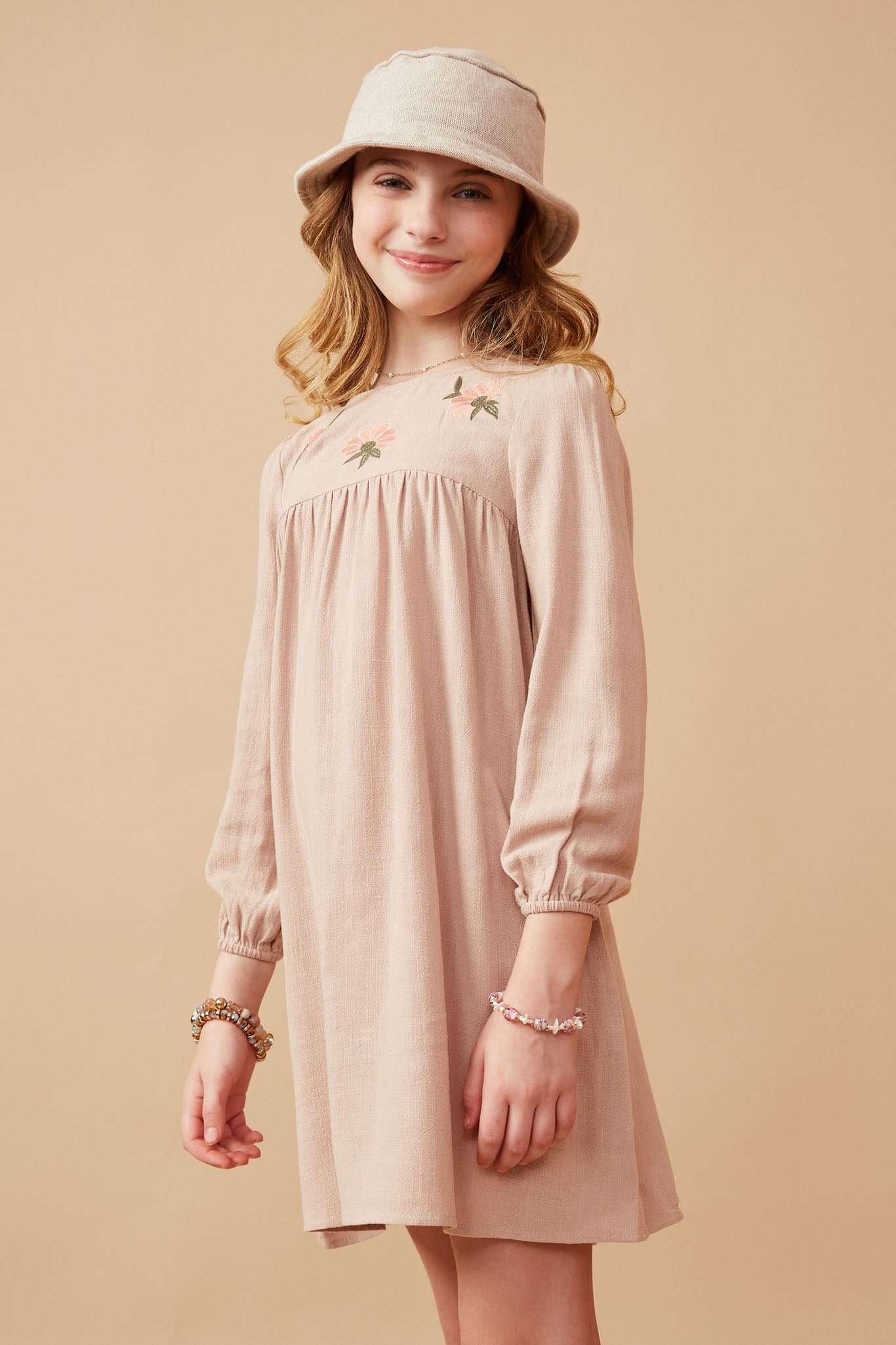 floral embroidered shift dress Elegant taffeta a-line embroidered dress- Anna M
