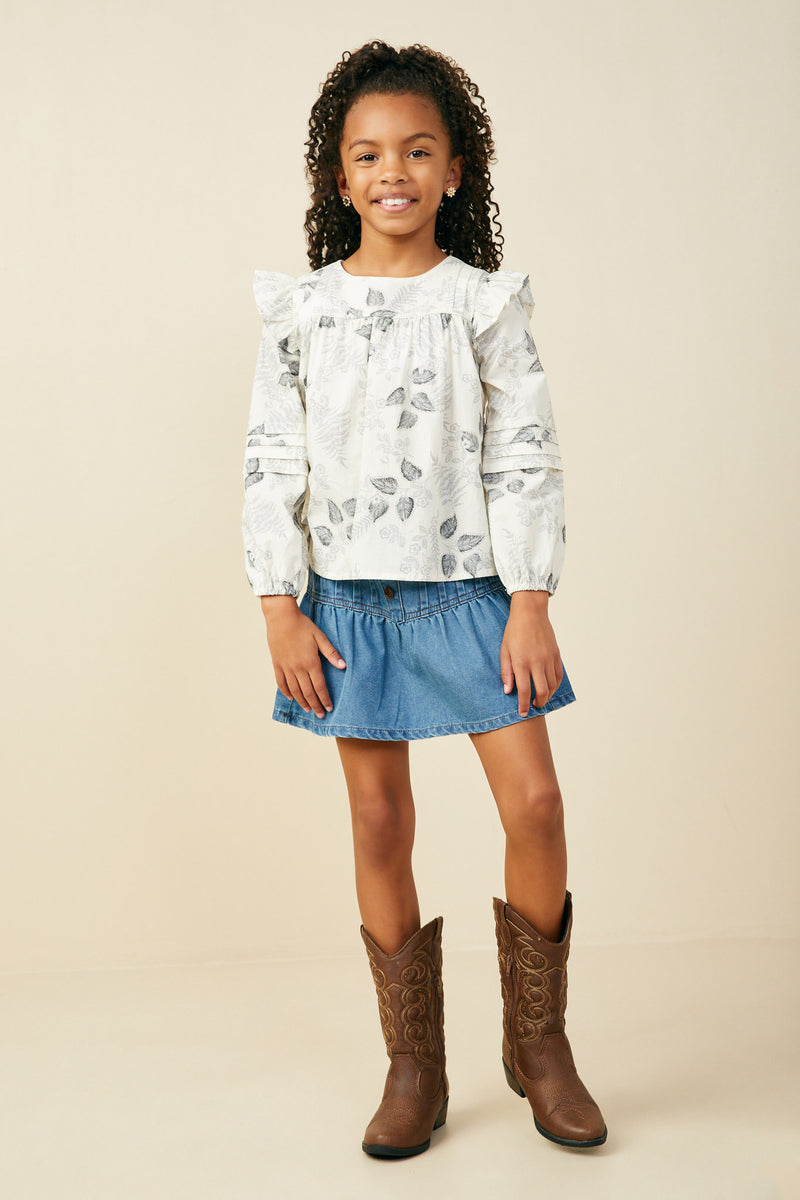 GS0076 Grey Girls Smithsonian Shin Bijutsukai Pleat Detail Top Pose