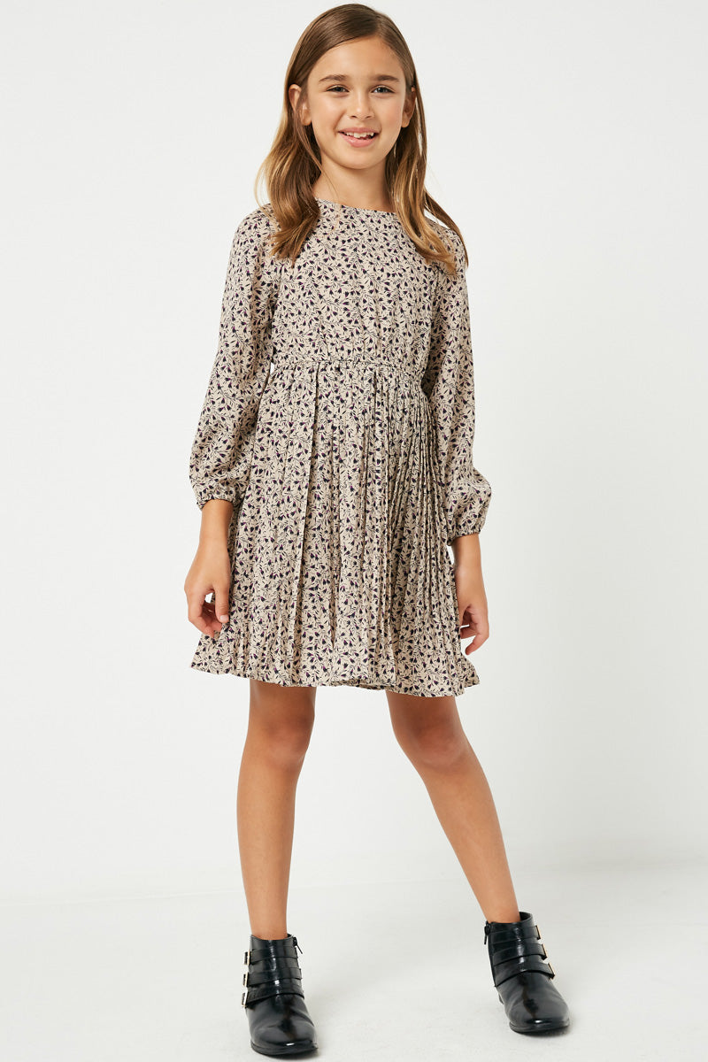 Printed Pleated Skirt Midi Dress |Cute Girls' Clothes Hayden Girls Printed Pleated Skirt Midi Dress |Cute Girls' Clothes Hayden Girls