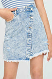 GY2663 Girls Distressed Asymmetric Wrap Denim Skirt Detail