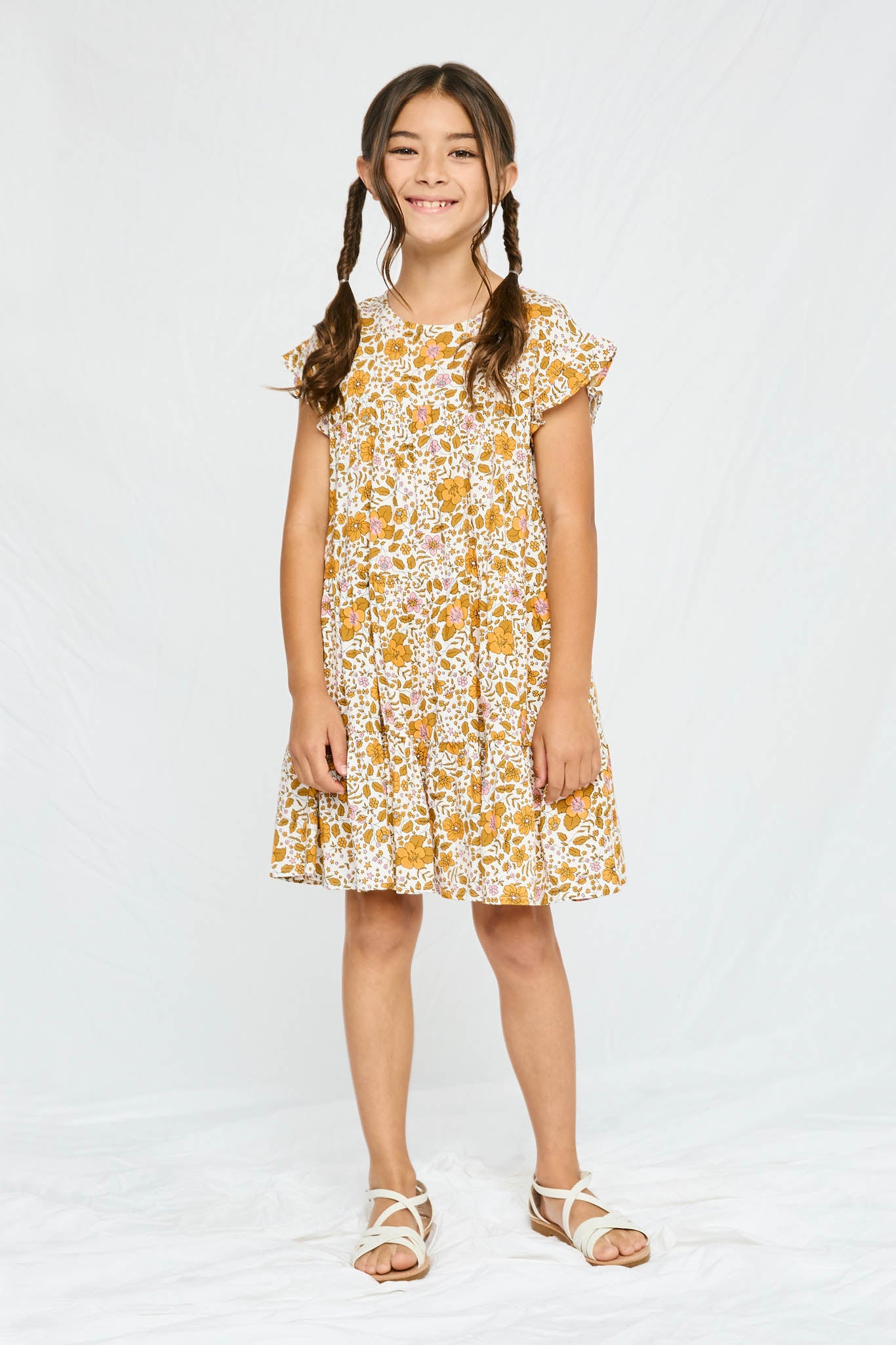 Girls Floral Print Dress