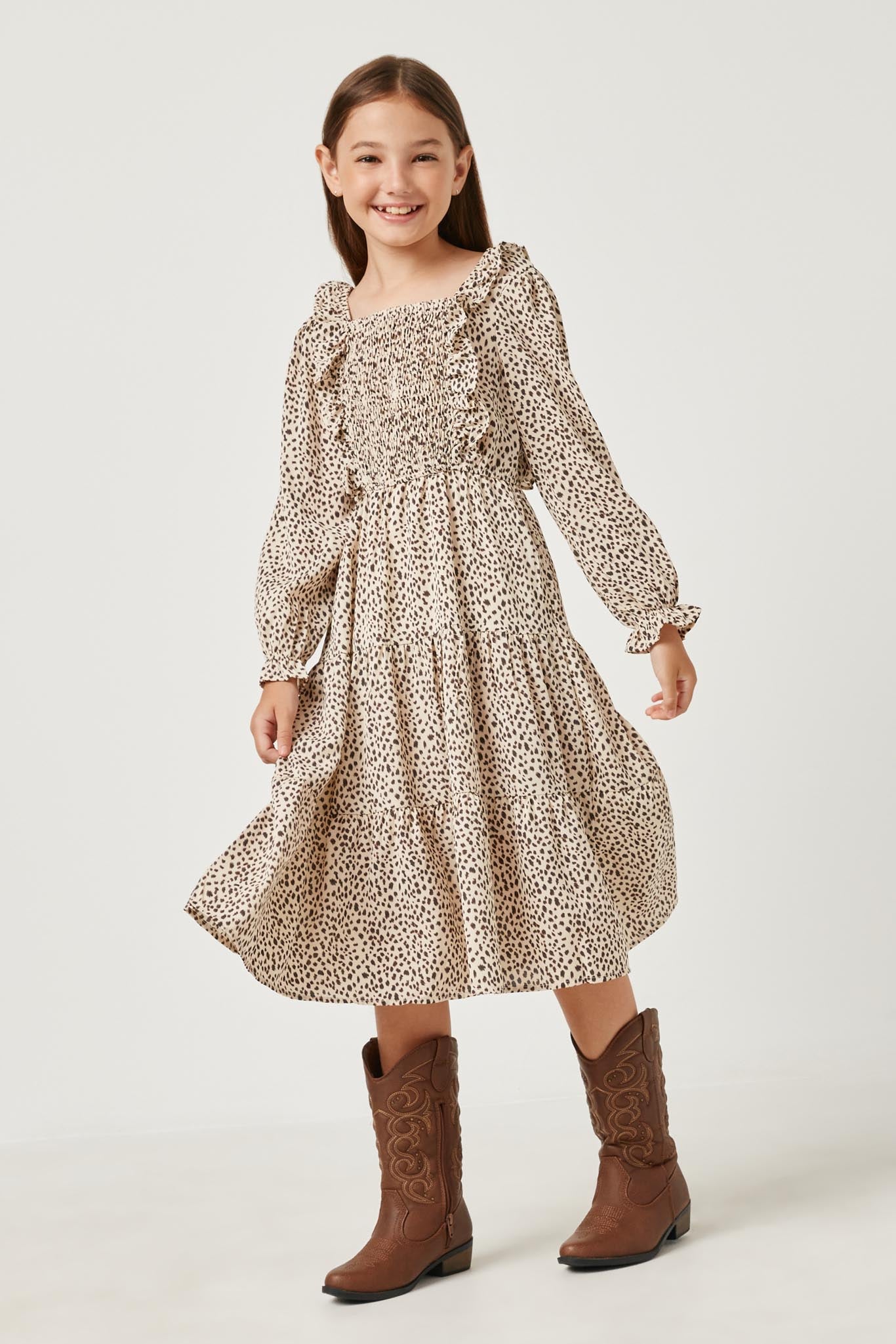 Abstract Dot Girls Midi Dresses