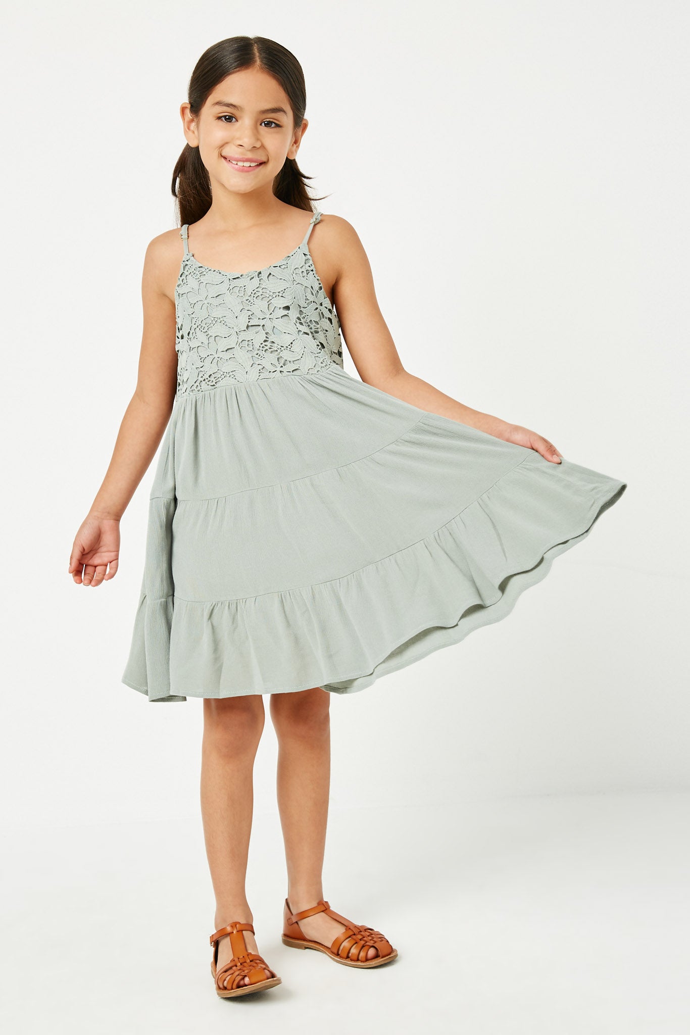 Girls Lace Tank Dress | Cute Girls' Clothes Sage / L Sage Girl's Dresses Mini Dresses Hayden Girls Girls Lace Tank Dress | Cute Girls' Clothes Sage / L Sage Girl's Dresses Mini Dresses Hayden Girls
