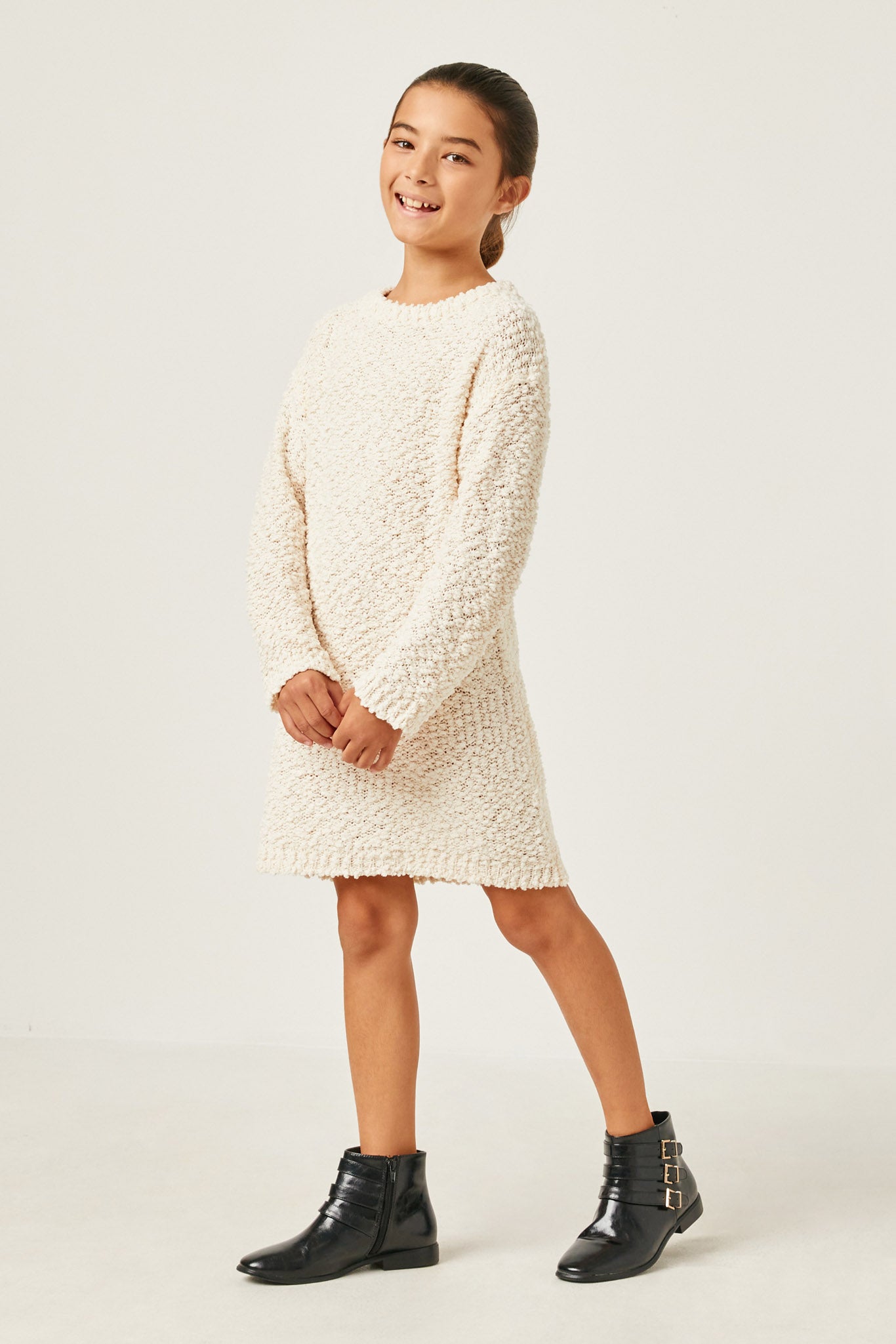 Girls Textured Long Sleeve Dress | Cute Girls' Clothes Hayden Girls Girls Textured Long Sleeve Dress | Cute Girls' Clothes Hayden Girls