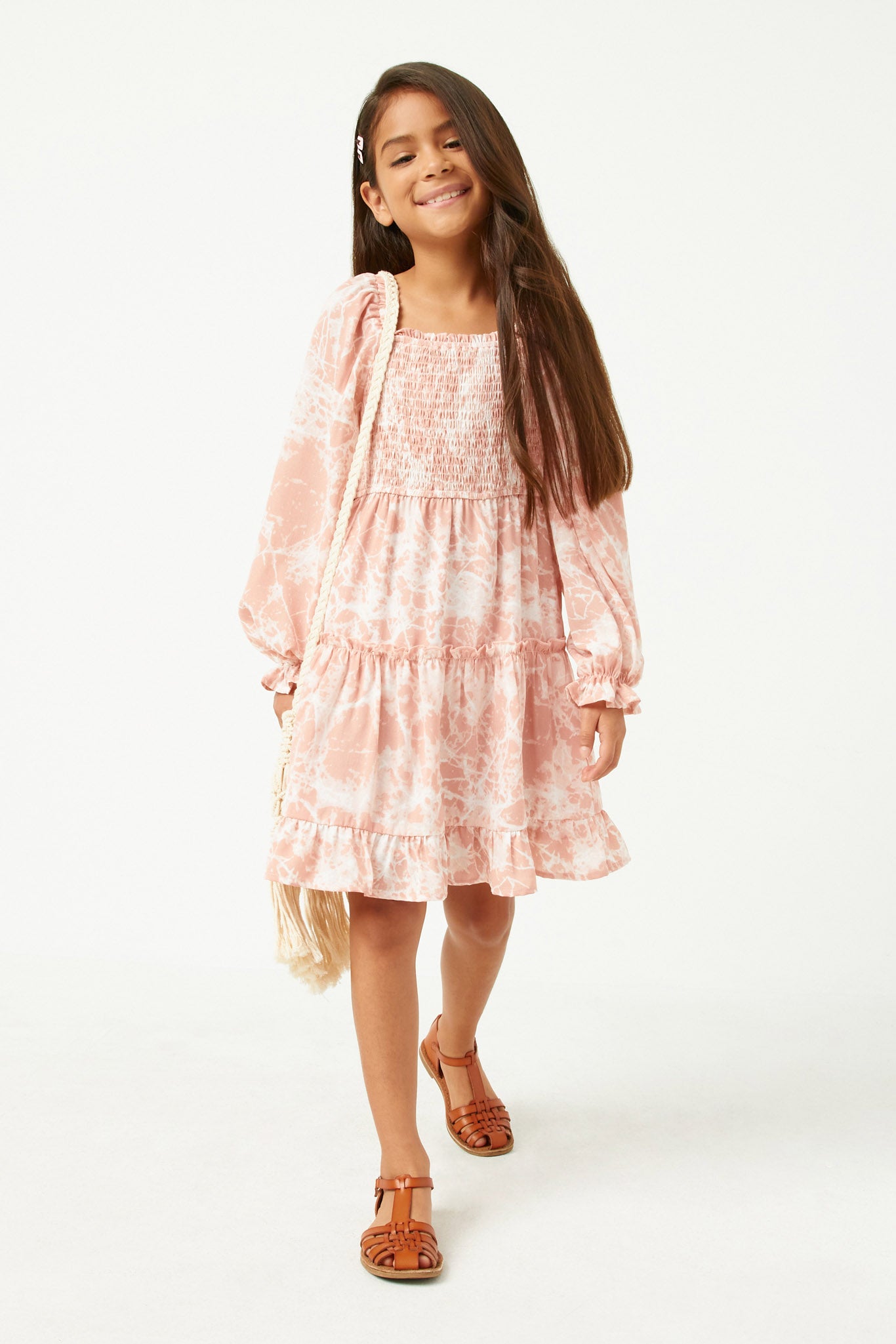 white christmas dresses Girls Tie Dye Casual Dresses