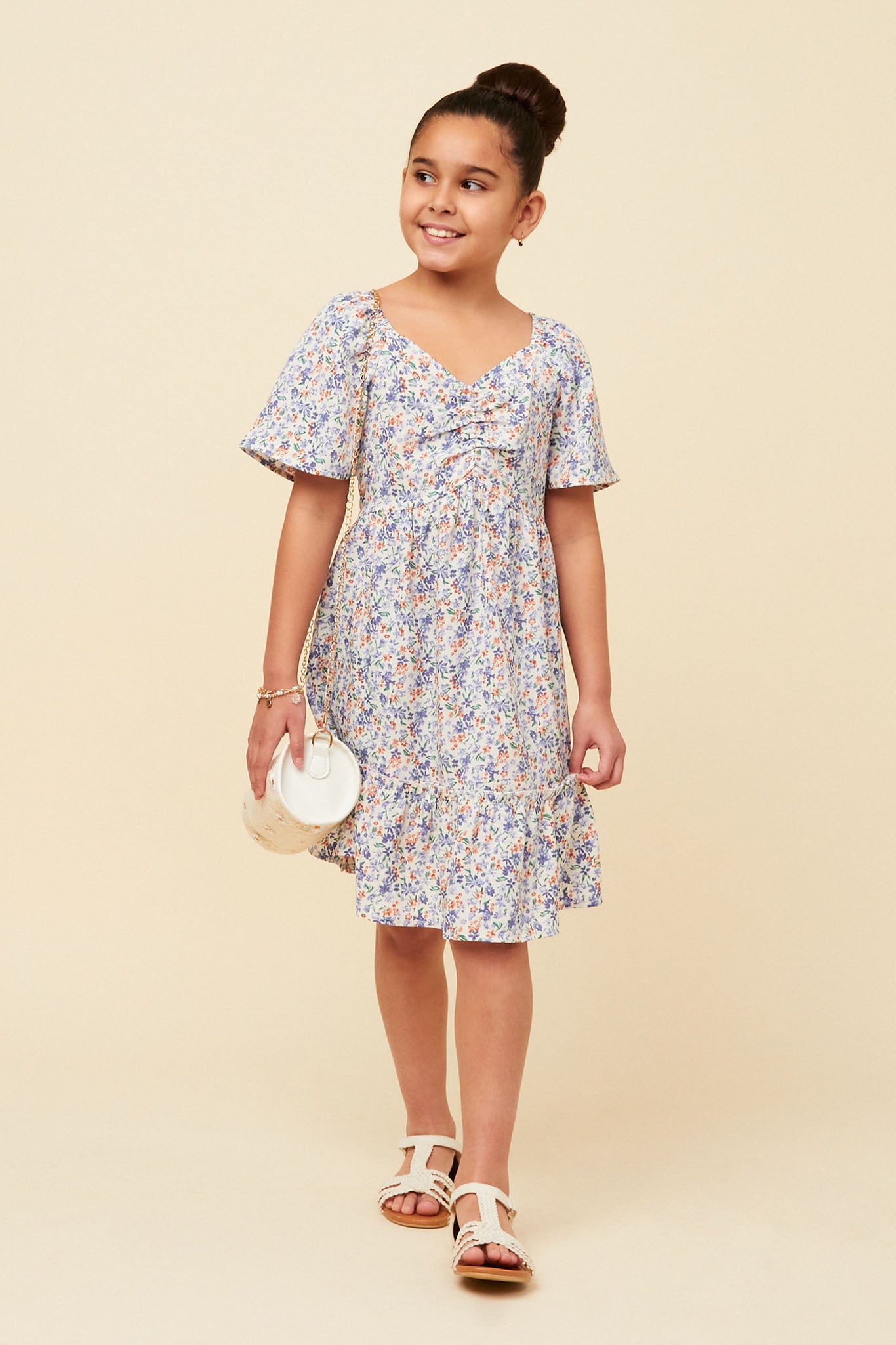 Girl Floral Flutter Sleeve Midi Dress| Cute Girls' Clothes Blue / L Blue *Girl's Dresses Midi Dresses Hayden Girls Girl Floral Flutter Sleeve Midi Dress| Cute Girls' Clothes Blue / L Blue *Girl's Dresses Midi Dresses Hayden Girls