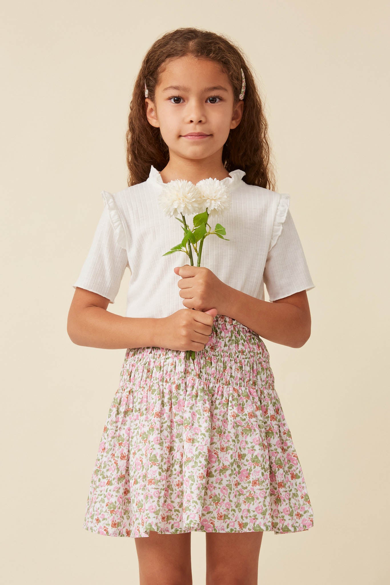 Hayden Girls 7-16 Ditsy Floral Printed Skirt, Pink, Large, Cotton