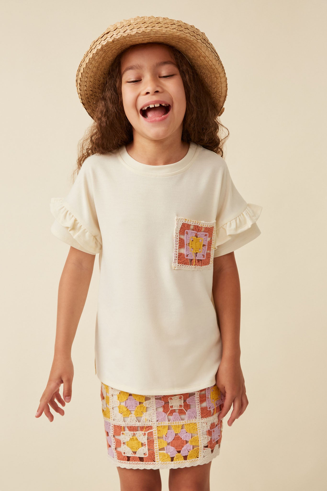 Girls Crochet Ruffle Shirt | Cute Girls' Clothes – Hayden Girls