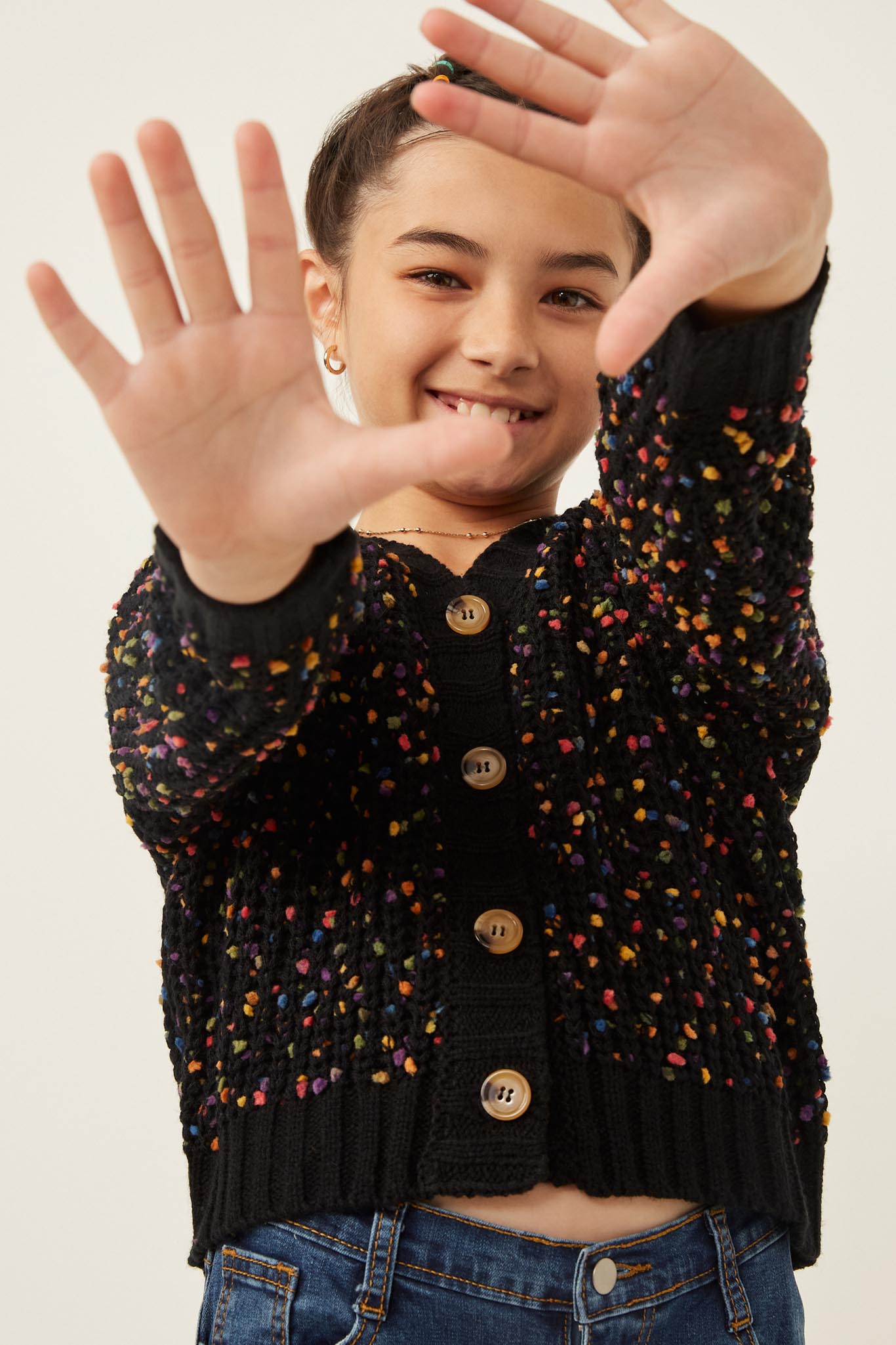 V Neck Black Confetti Sweater 24ss Supreme Confetti Cardigan Black L