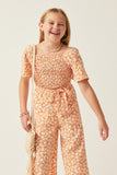 GY6151 Apricot Girls Floral Palazzo Jumper Front
