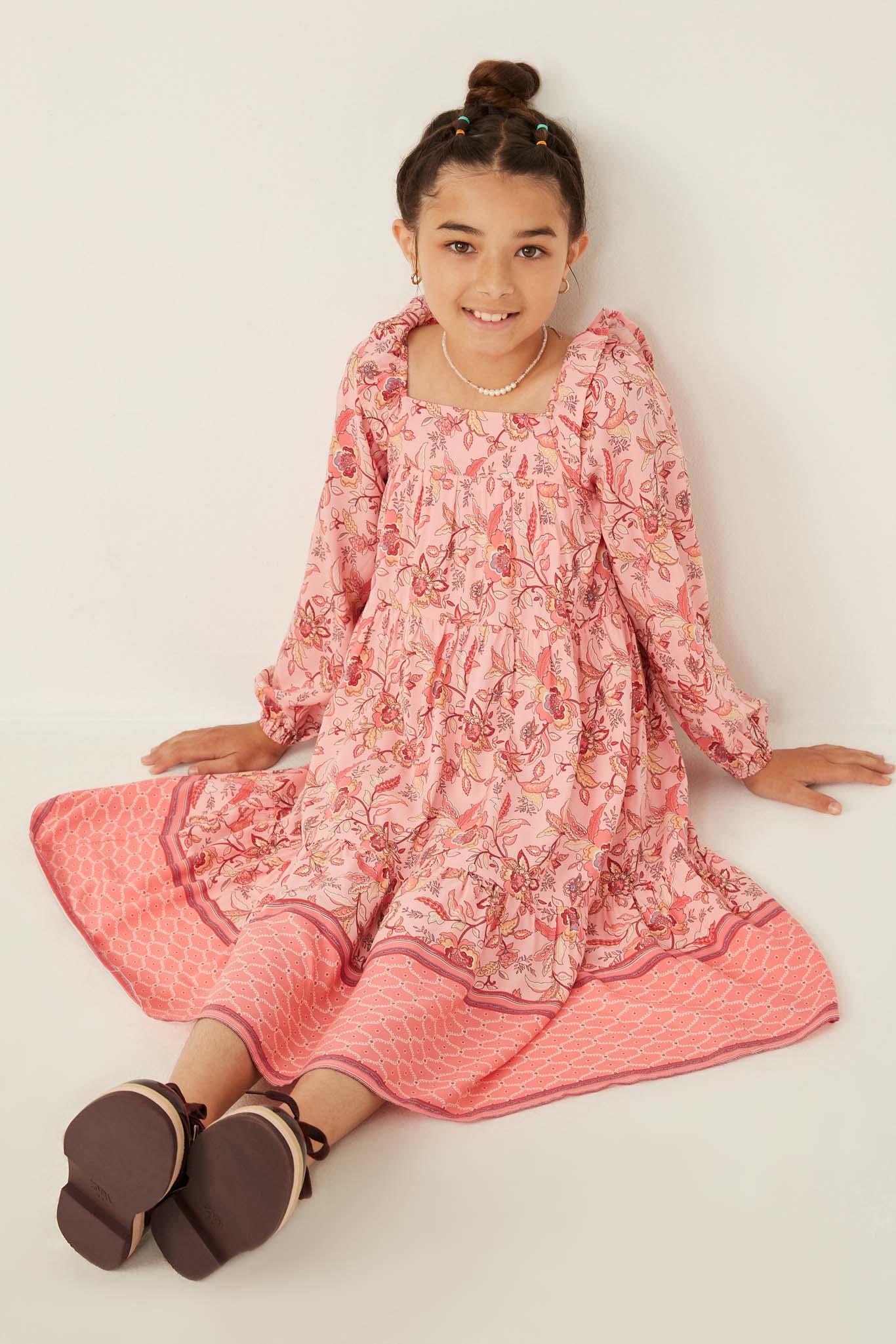 Girls Long Sleeve Causal Dresses | Cute Girls' Clothes Pink / M Pink *Girl's Dresses Midi Dresses Hayden Girls Girls Long Sleeve Causal Dresses | Cute Girls' Clothes Pink / M Pink *Girl's Dresses Midi Dresses Hayden Girls