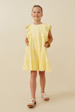 GY6456 Lemon Girls Shadow Texture Exaggerated Ruffle Dress Full Body