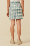 GY6595 MINT Girls Flannel Zip Up Skirt Back