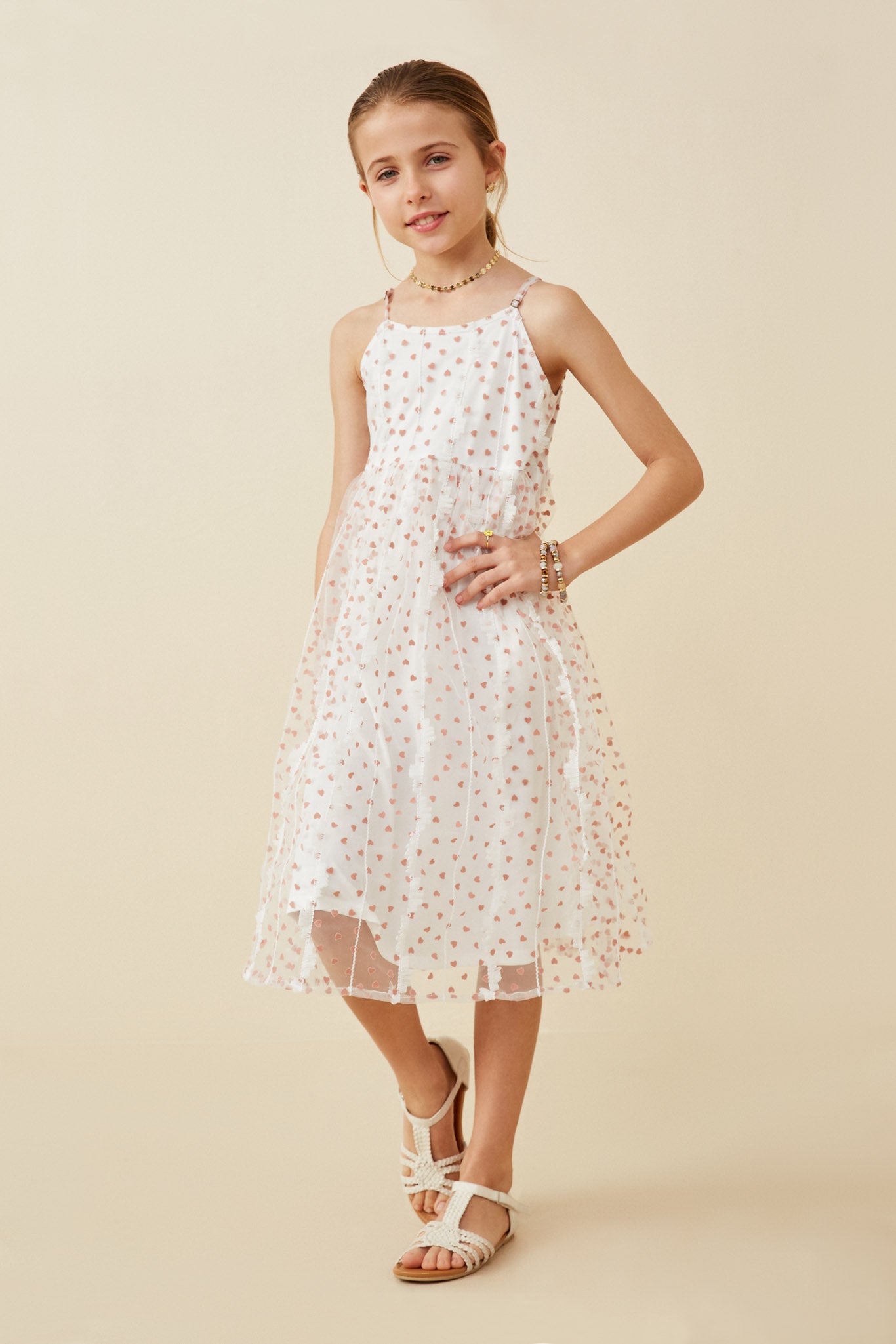 ruffle mesh dress Girls Heart Ruffle Tank Dress