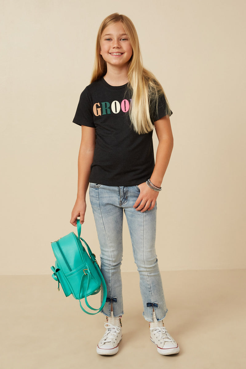 Girls French Terry Groovy Verbiage Tee Full Body