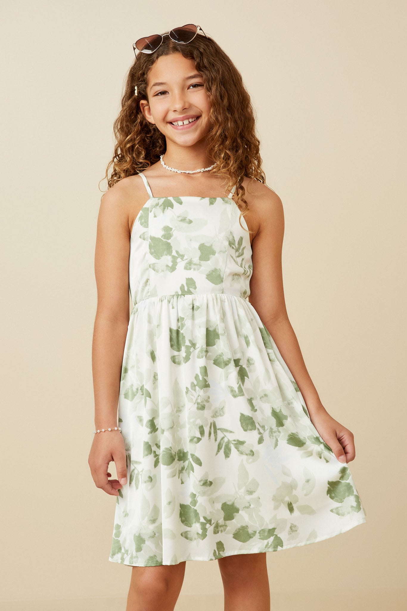Girls Satin Floral Smocked Back Tank Dress | Cute Girls' Clothes Sage / S Sage *Girl's Dresses Midi Dresses Hayden Girls Girls Satin Floral Smocked Back Tank Dress | Cute Girls' Clothes Sage / S Sage *Girl's Dresses Midi Dresses Hayden Girls