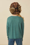 Girls Cable Knit Banded Knit Top Back