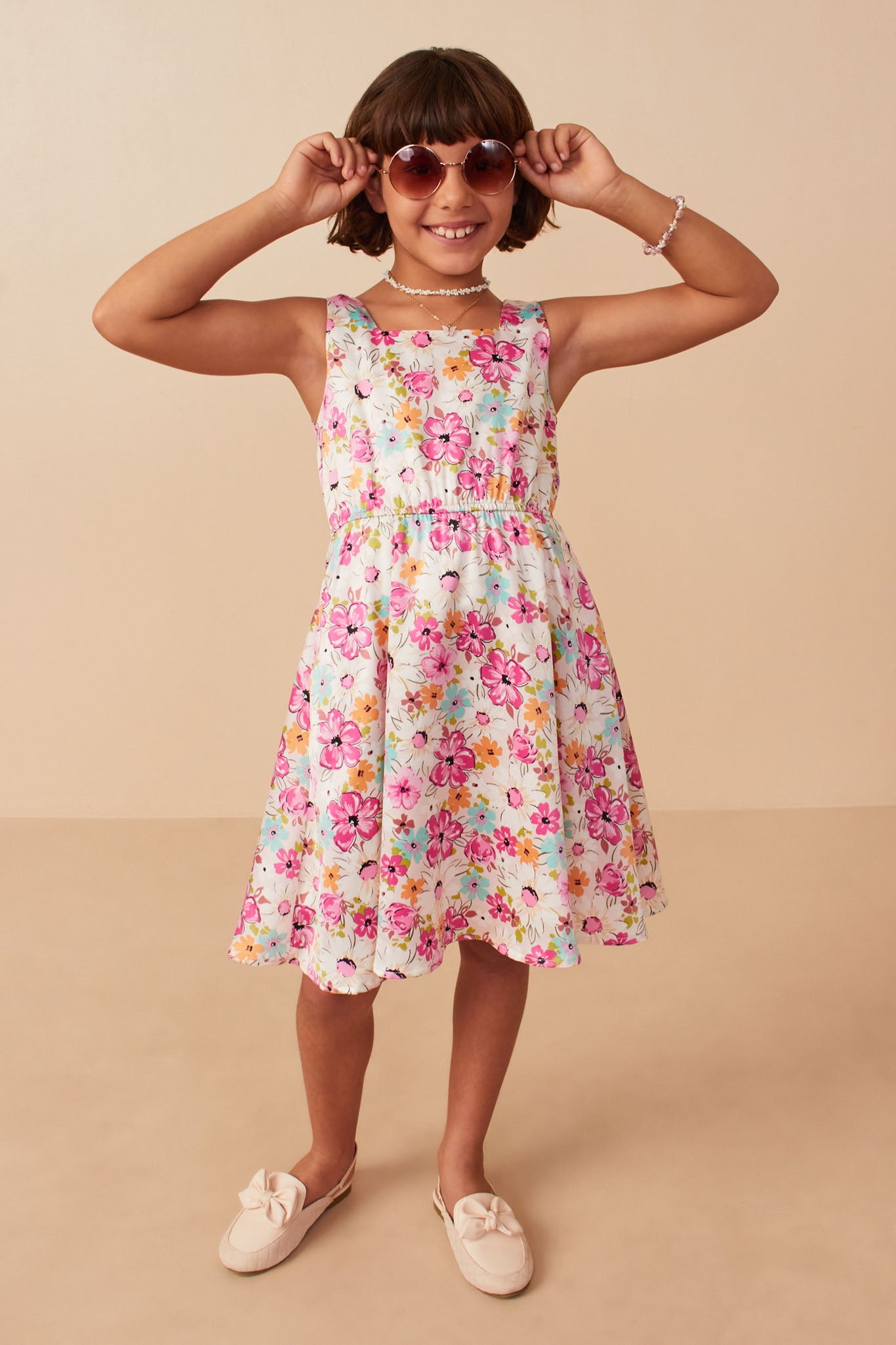 Floral Print Fit And Flare Satin Dress Floral Print Fit And Flare Satin Dress