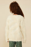 GY8375 Ivory Girls Faux Fur Pullover Sweater Back