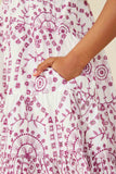 GY8601 Purple Girls Eyelet Embroidered Scallop Hem Tank Dress Detail