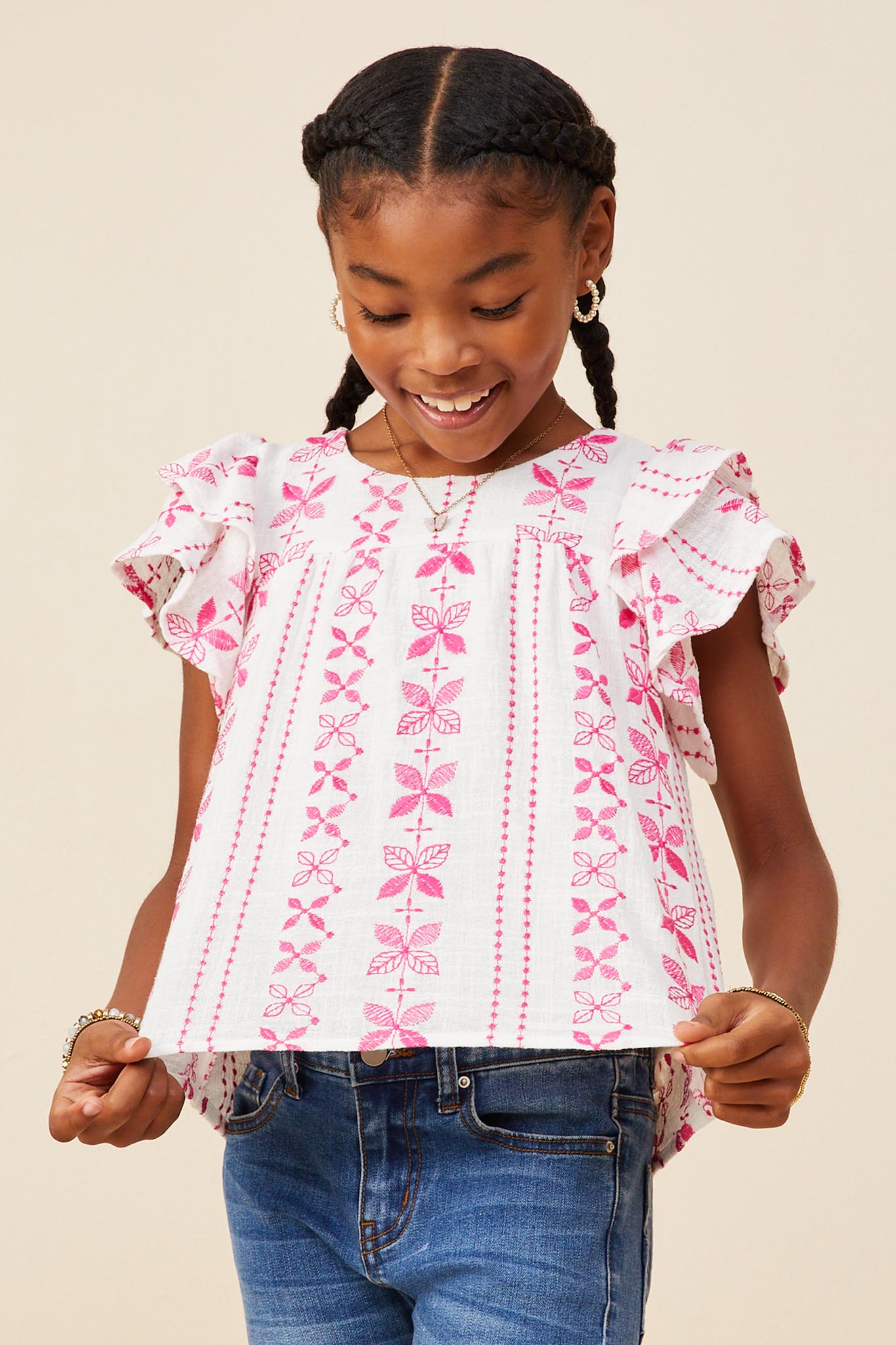 Girls Ruffle Botanical Tops | Cute Girls' Clothes – Hayden Girls