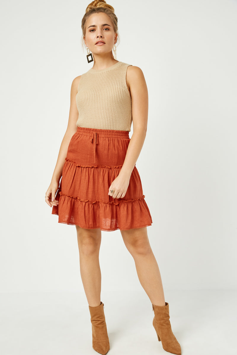 スカート the red thread frontier tiered skirt Layered Frill Skirt by Metamorphose Temps de Fille