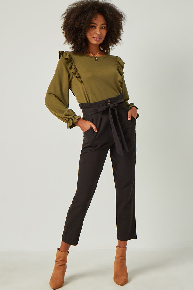 Womens Black Dress Pants with Belt | Mommy and Me Black / L Black *Women's Bottoms Casual Pants Hayden Girls Womens Black Dress Pants with Belt | Mommy and Me Black / L Black *Women's Bottoms Casual Pants Hayden Girls