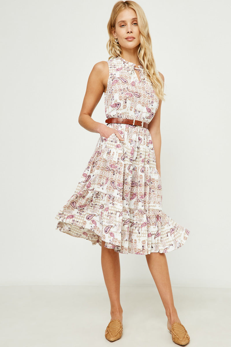 Womens Paisley Printed Dress