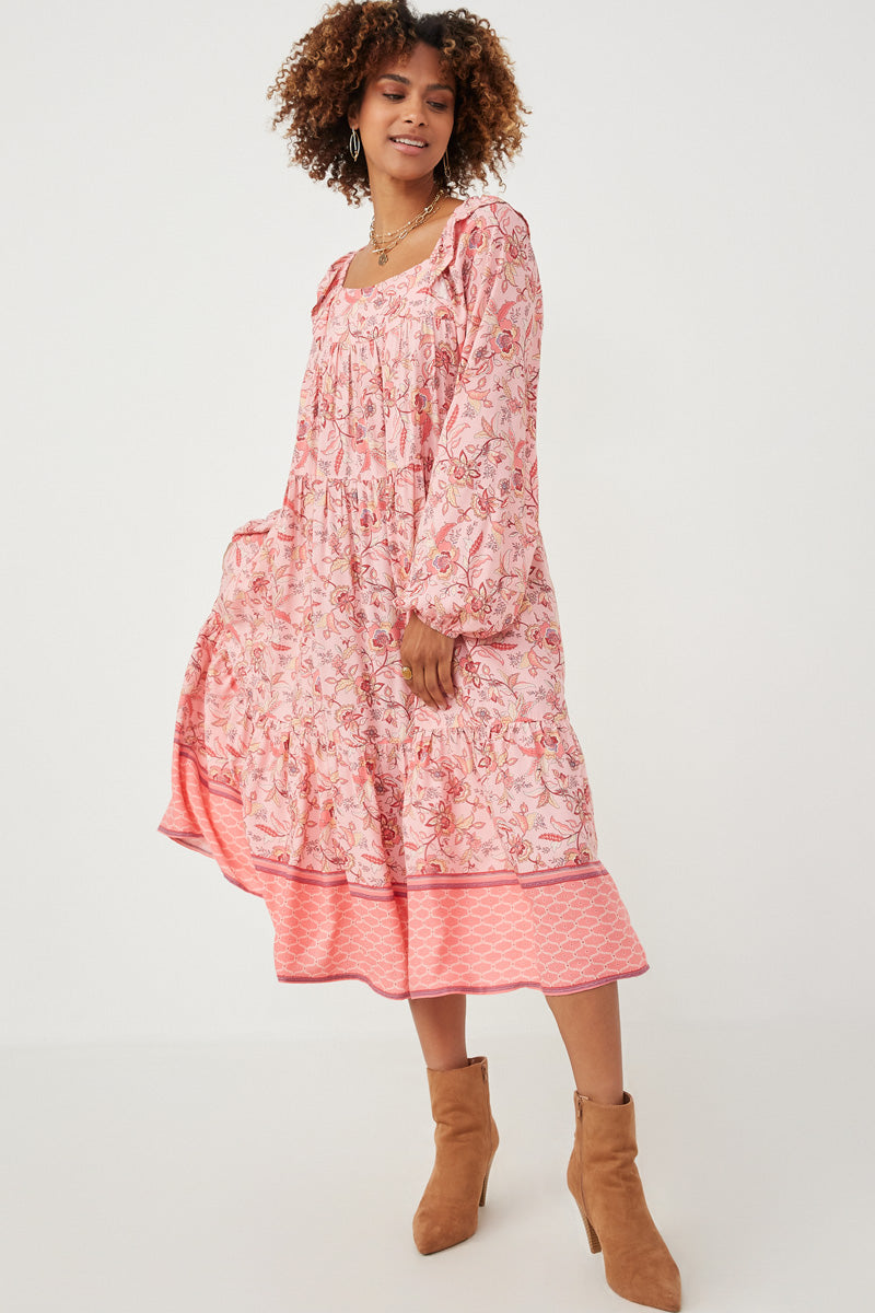 Border Print Long Sleeve Dress | Mommy and Me Pink / L Pink *Women's Dresses Casual Dresses Hayden Girls Border Print Long Sleeve Dress | Mommy and Me Pink / L Pink *Women's Dresses Casual Dresses Hayden Girls