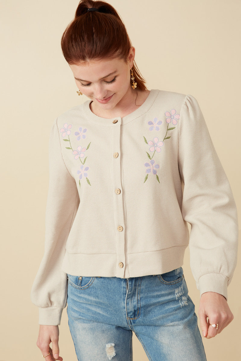 Womens Floral Embroidered Knit Cardigan | Cute Girls' Clothes
