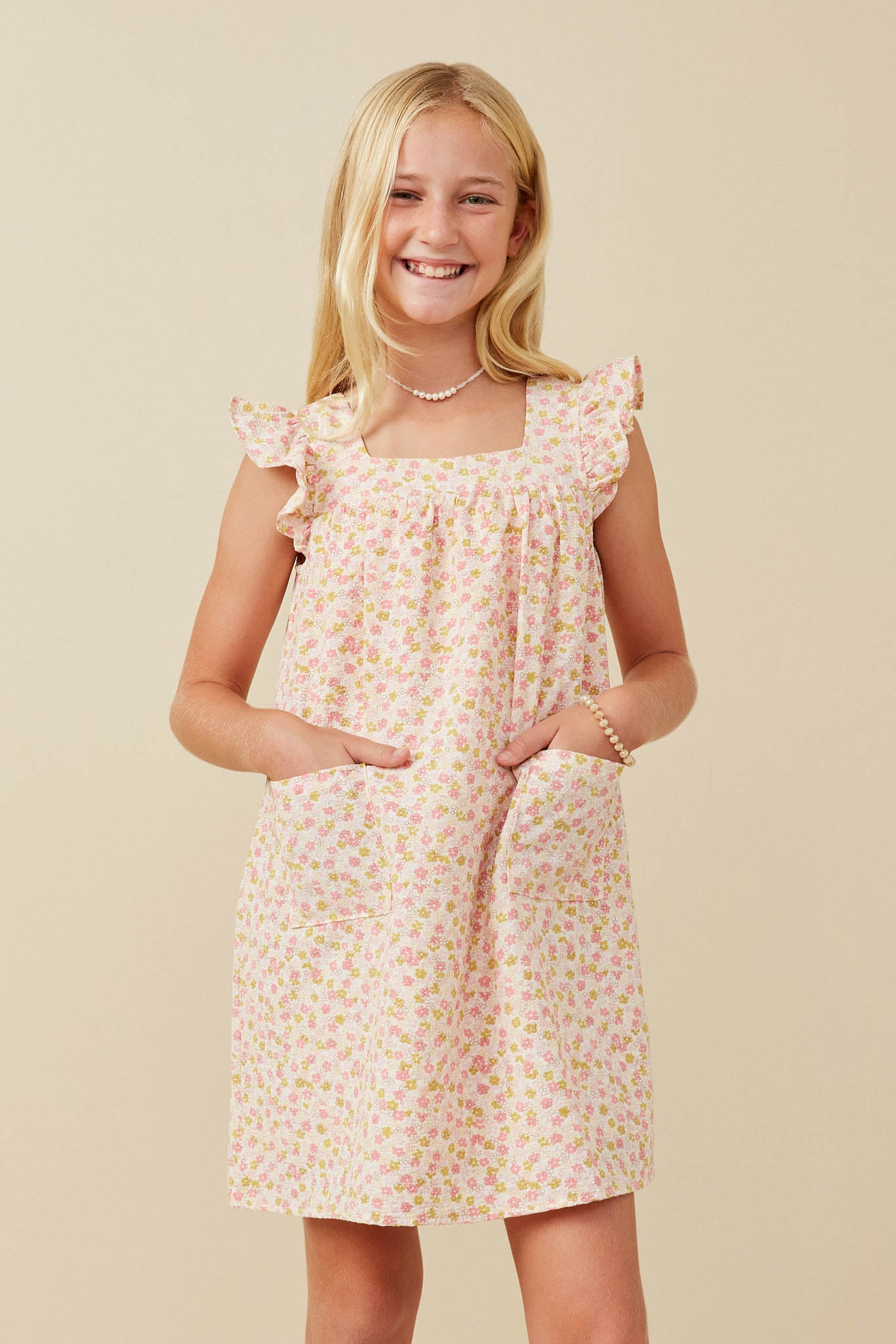Girls Casual Flutter Sleeve Dresses