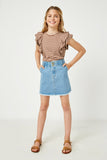 GY2421 Light Denim Girls Elastic High Waist Denim Skirt Full Body