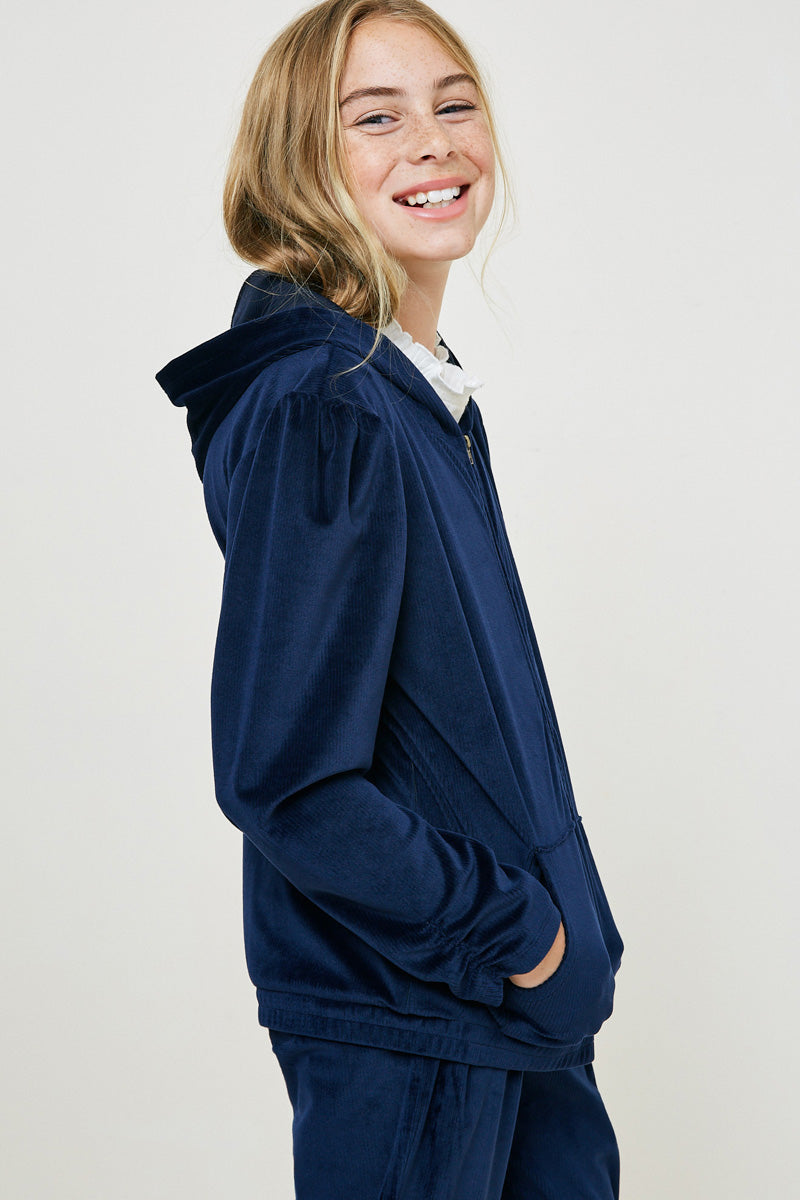 Velour Zip Up Hoodie | Cute Girls' Clothes – Hayden Girls
