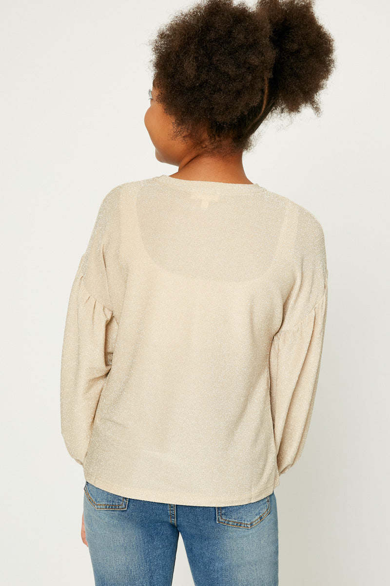 Sparkly Puff Long Sleeve Top