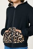 G11037-BLACK Leopard Hoodie Back Detail