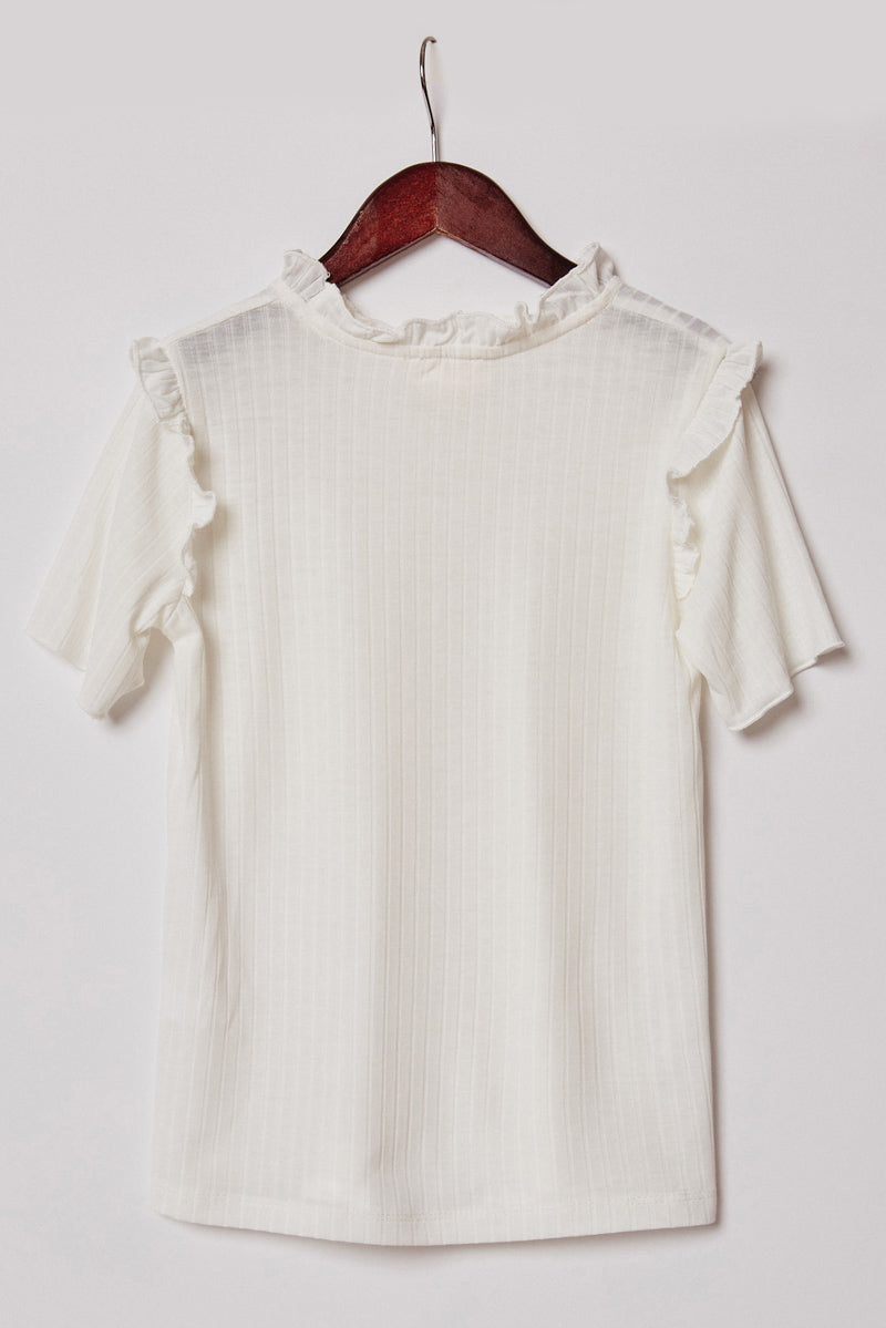 Ruffle Collar Knit Top