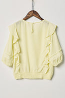 G11073-LEMON Ruffle Smock Waist Lace Top Back