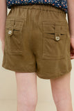 G2112-ARMY Cotton Shorts Back