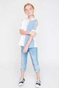 G2207 OFF WHITE Open Shoulder Hoodie Full Body