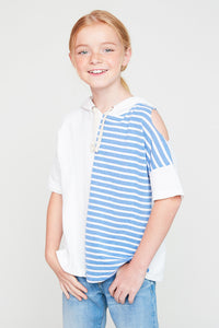 G2207 OFF WHITE Open Shoulder Hoodie Front