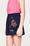 G2245 NAVY Floral French Terry Shorts Side